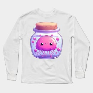 Cute Jellyfish in a Jar Illustration Long Sleeve T-Shirt